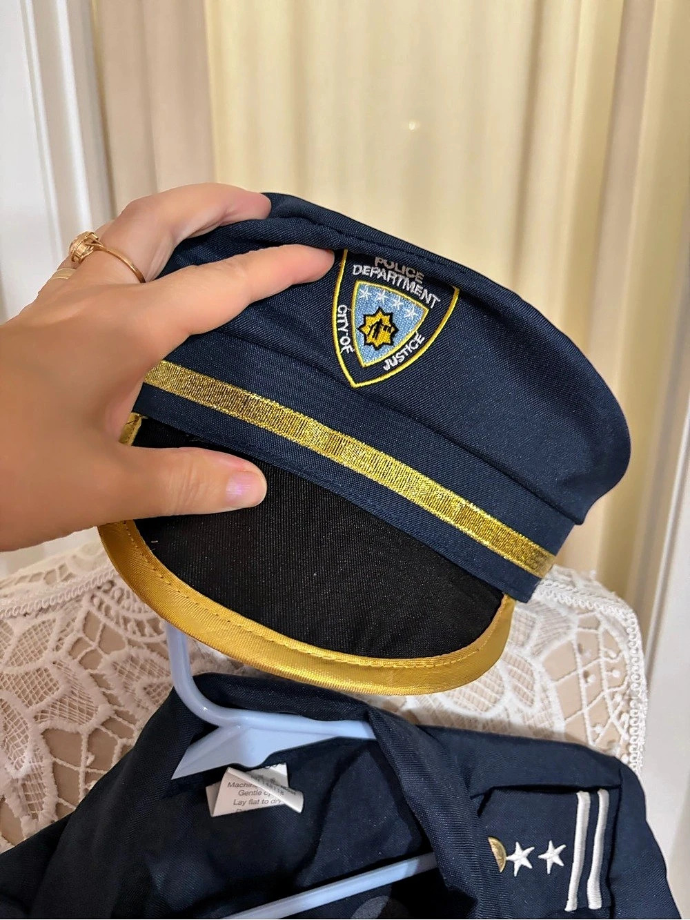 Kangaroo Police costume set Blue & Gold sixe T2 - Picture 6 of 9